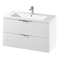 Cersanit S801-542 - Hängender Badezimmerschrank mit Waschbecken TIRSO 100x60x45 cm weiß
