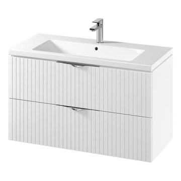 Cersanit S801-542 - Hängender Badezimmerschrank mit Waschbecken TIRSO 100x60x45 cm weiß