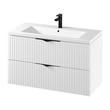 Cersanit S801-542 - Hängender Badezimmerschrank mit Waschbecken TIRSO 100x60x45 cm weiß