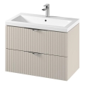 Cersanit S801-543 - Hängender Waschtischunterschrank mit Waschbecken TIRSO 80x45 cm, Beige