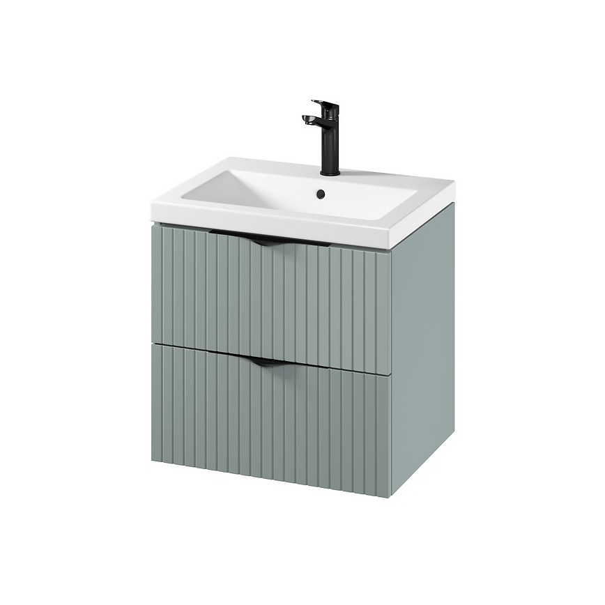 Cersanit S801-544 - Wandhängender Badezimmerschrank mit Waschtisch TIRSO 60x60x45 cm mintfarben