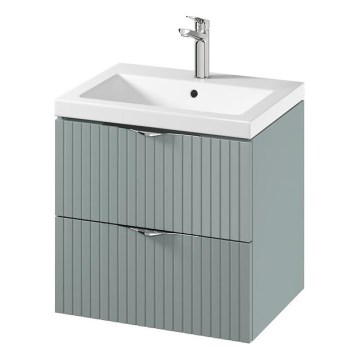 Cersanit S801-544 - Wandhängender Badezimmerschrank mit Waschbecken TIRSO 60x45 cm Mintgrün