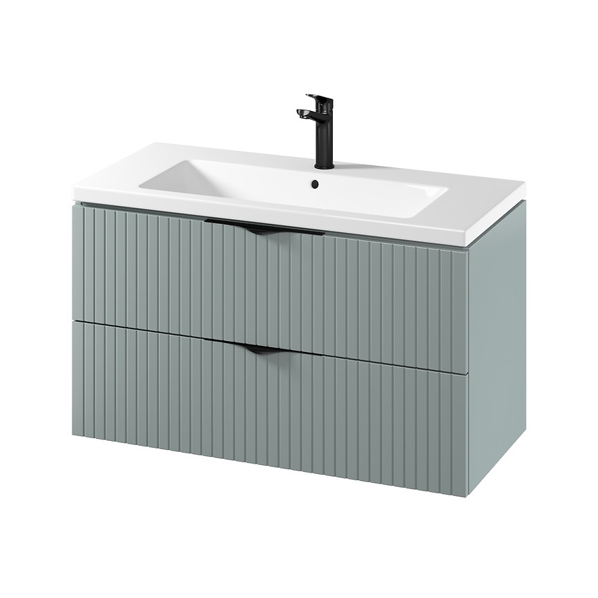 Cersanit S801-546 - Hängender Badezimmerschrank mit Waschtisch TIRSO 100x45 cm mintgrün