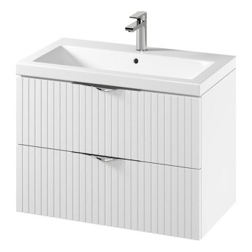 Cersanit S801-547 - Wandhängender Waschtischunterschrank mit Waschbecken TIRSO 80x60x45 cm weiß