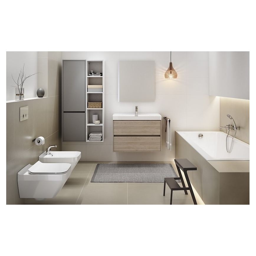 Cersanit S924-008 - Hängender Waschtischunterschrank CREA 60x54x45 cm Eiche