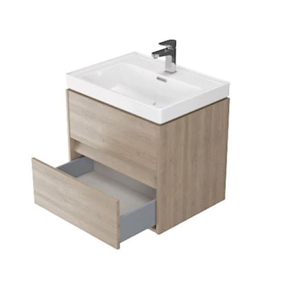 Cersanit S924-008 - Hängender Waschtischunterschrank CREA 60x54x45 cm Eiche