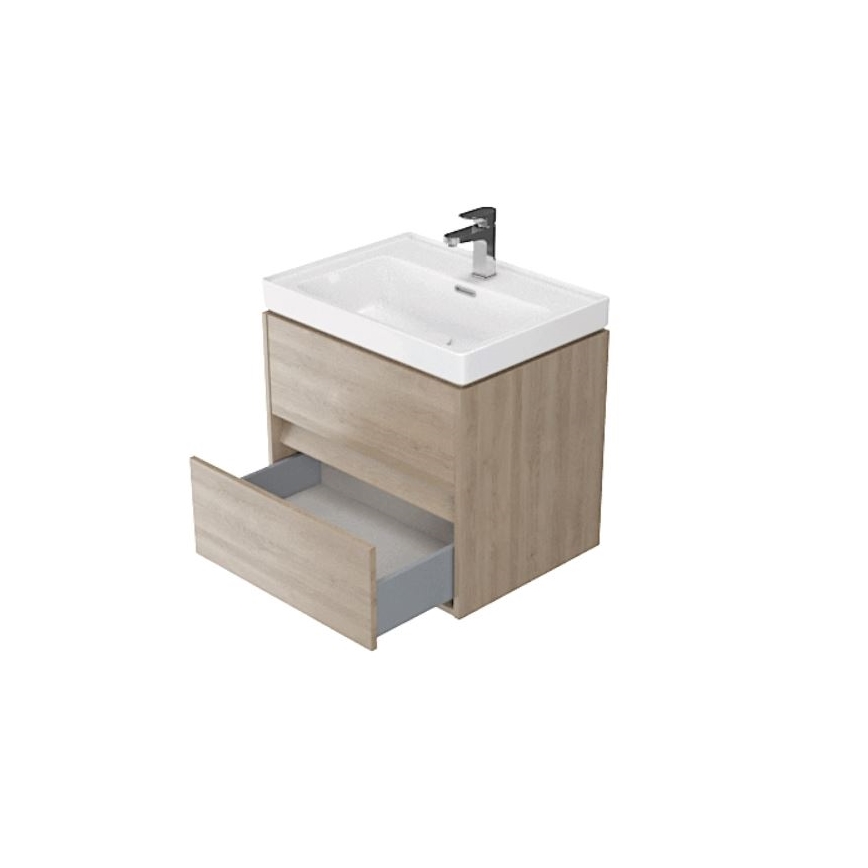 Cersanit S924-008 - Hängender Waschtischunterschrank CREA 60x54x45 cm Eiche