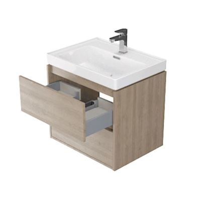 Cersanit S924-008 - Hängender Waschtischunterschrank CREA 60x54x45 cm Eiche