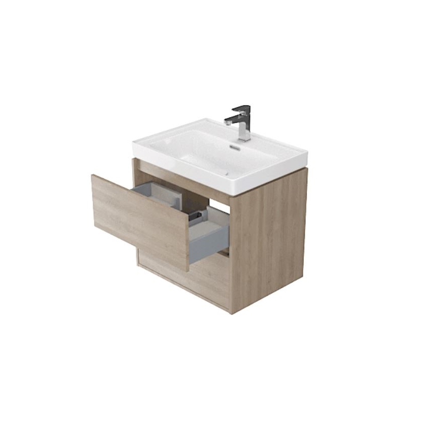 Cersanit S924-008 - Hängender Waschtischunterschrank CREA 60x54x45 cm Eiche