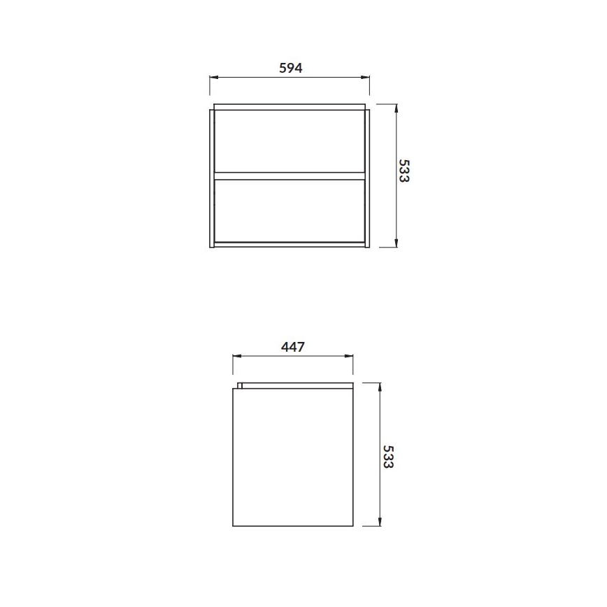 Cersanit S924-008 - Hängender Waschtischunterschrank CREA 60x54x45 cm Eiche