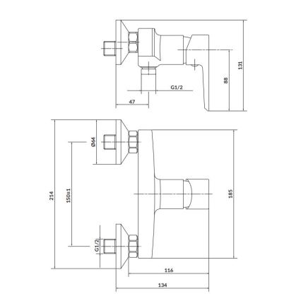 Cersanit S951-033 - Duscharmatur MILLE weiß/glänzendes Chrom