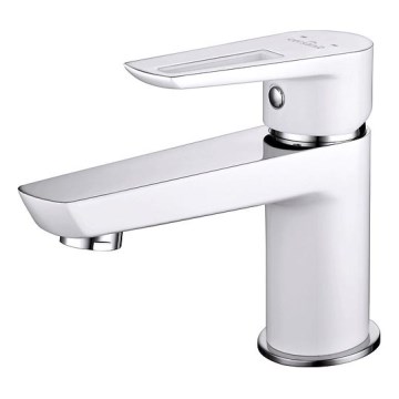 Cersanit S951-047 - Waschbeckenarmatur MILLE 13,4 cm weiß + Ablauf