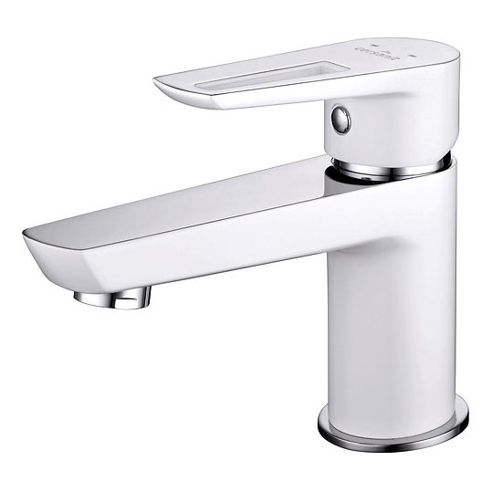 Cersanit S951-047 - Waschbeckenarmatur MILLE 13,4 cm weiß + Ablauf