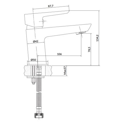 Cersanit S951-047 - Waschbeckenarmatur MILLE 13,4 cm weiß + Ablauf