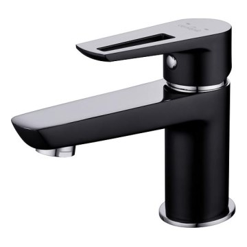Cersanit S951-048 - Waschbeckenarmatur MILLE 13,4 cm schwarz + Ablauf