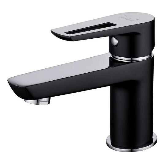 Cersanit S951-048 - Waschbeckenarmatur MILLE 13,4 cm schwarz + Ablauf
