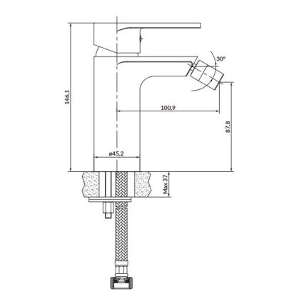 Cersanit S951-315 - Bidetarmatur CREA glänzendes Chrom