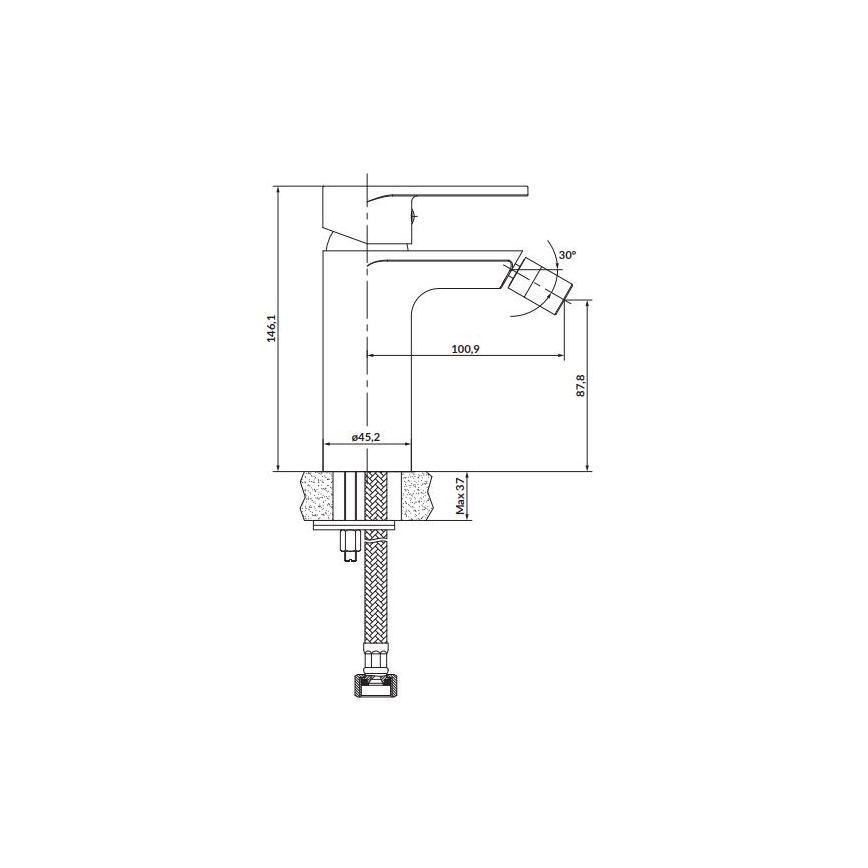 Cersanit S951-316 - Bidetarmatur CREA schwarz