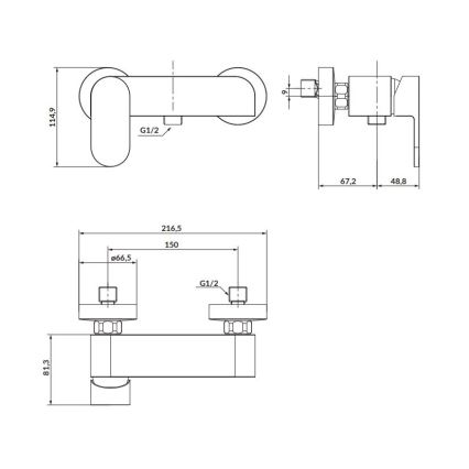 Cersanit S951-321 - Duscharmatur CREA schwarz