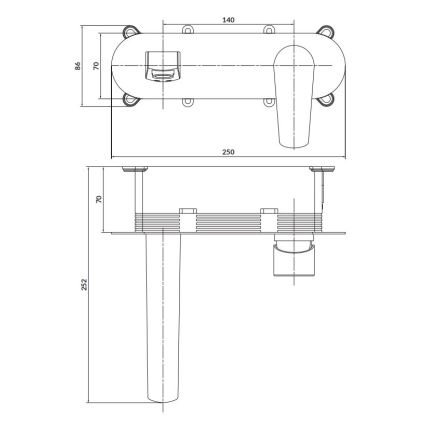 Cersanit S951-337 - Badarmatur für Unterputzinstallation MODUO glänzendes Chrom