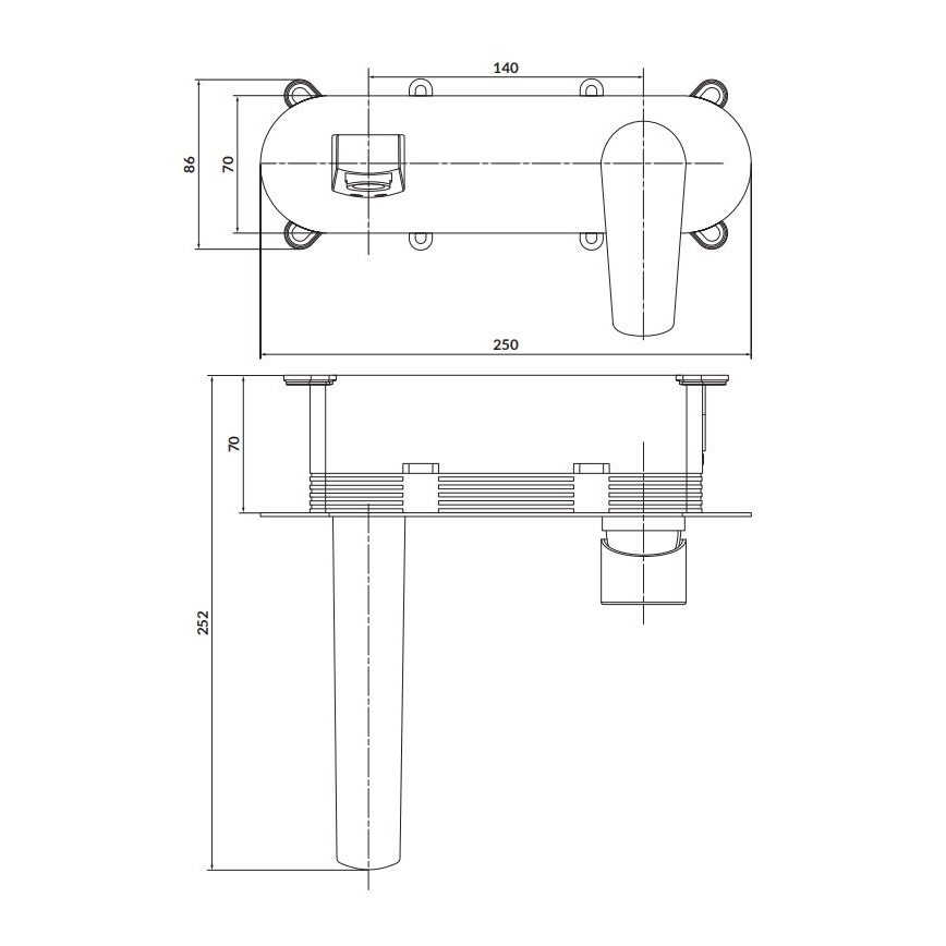 Cersanit S951-337 - Badarmatur für Unterputzinstallation MODUO glänzendes Chrom
