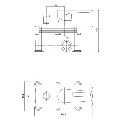 Cersanit S951-342 - Duscharmatur für Unterputzinstallation MILLE glänzendes Chrom