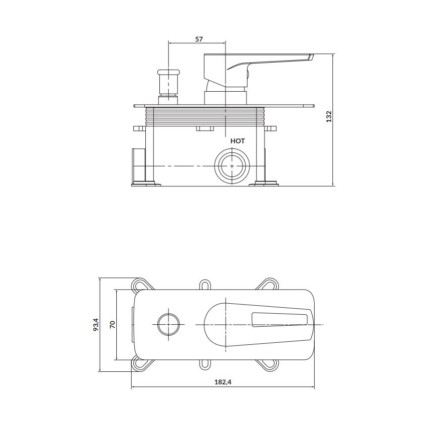 Cersanit S951-342 - Duscharmatur für Unterputzinstallation MILLE glänzendes Chrom