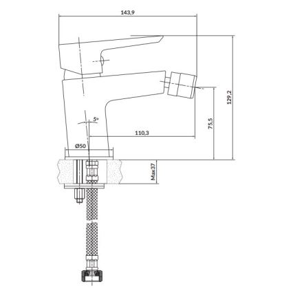 Cersanit S951-348 - Bidetarmatur MILLE weiß