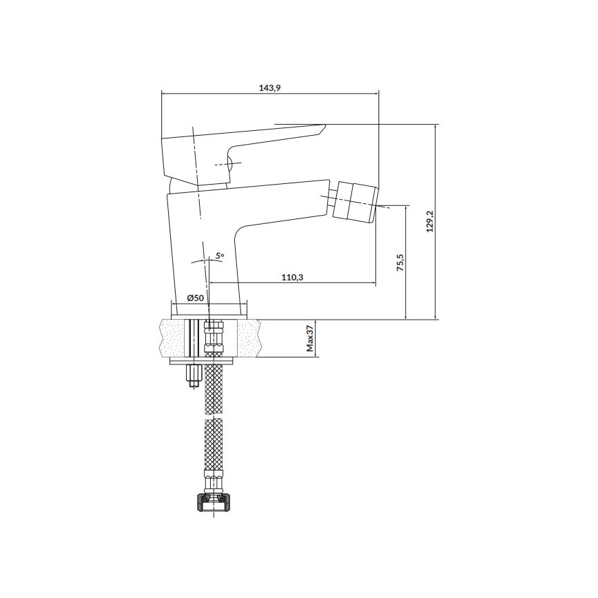 Cersanit S951-348 - Bidetarmatur MILLE weiß