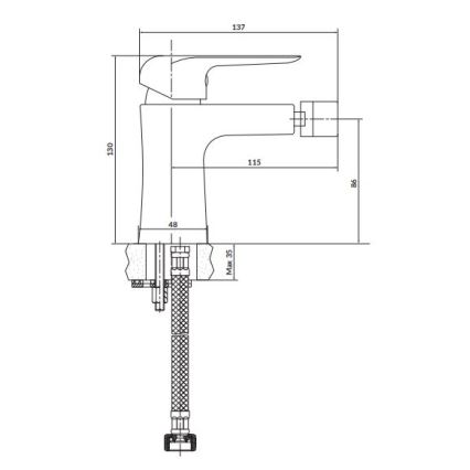 Cersanit S951-350 - Bidetarmatur CITY glänzendes Chrom