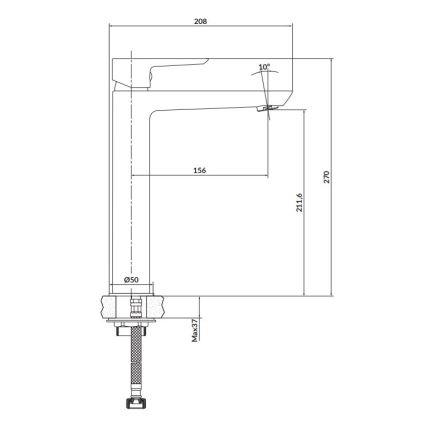 Cersanit S951-355 - Waschbeckenarmatur MILLE 27 cm weiß + Ablauf
