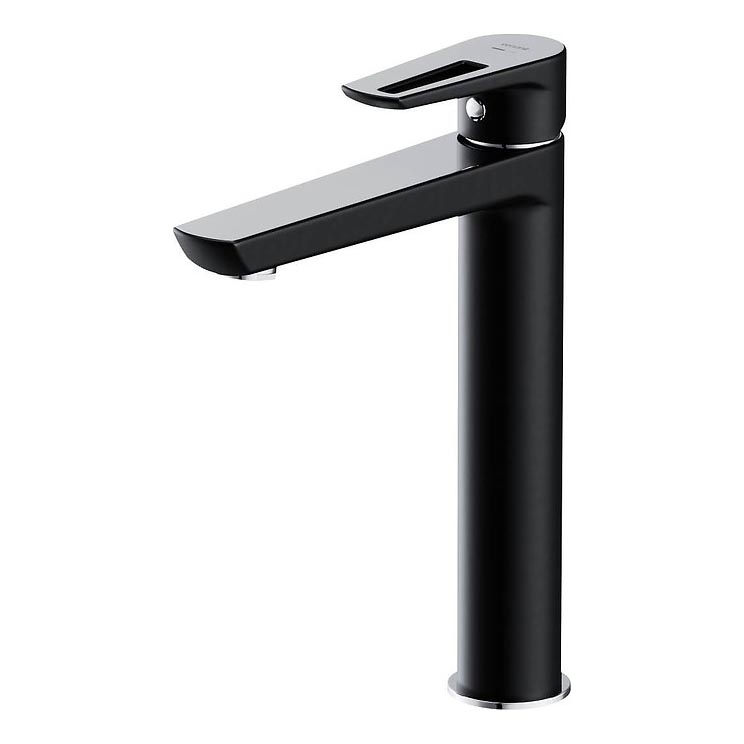 Cersanit S951-356 - Waschbeckenarmatur MILLE 27 cm schwarz + Ablauf