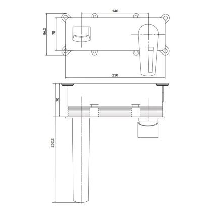 Cersanit S951-357 - Badarmatur für Unterputzinstallation MILLE glänzendes Chrom + Ablauf