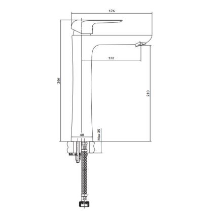Cersanit S951-360 - Waschbeckenarmatur CITY 26,6 cm glänzendes Chrom
