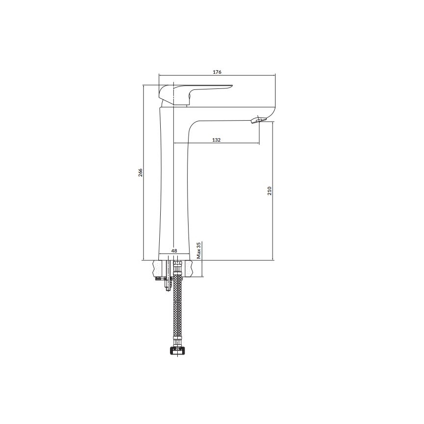 Cersanit S951-360 - Waschbeckenarmatur CITY 26,6 cm glänzendes Chrom