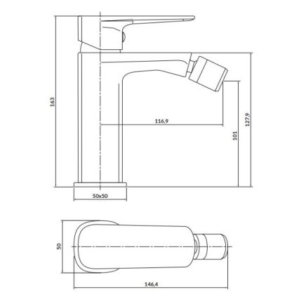 Cersanit S951-380 - Bidetarmatur LARGA glänzendes Chrom