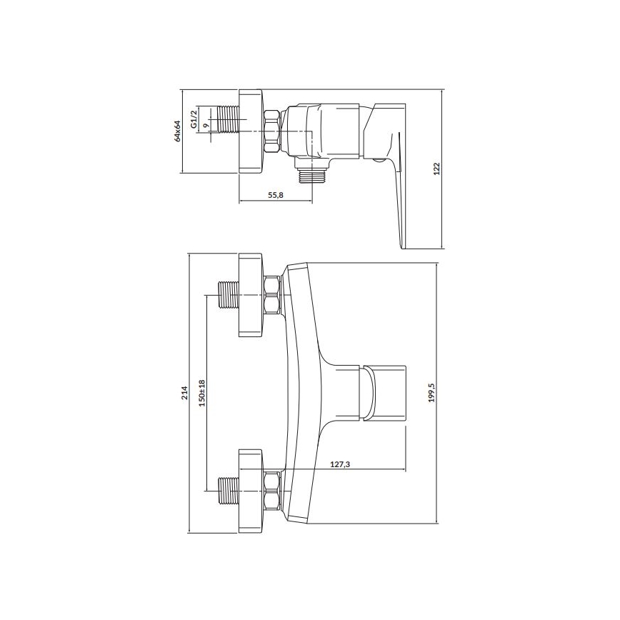 Cersanit S951-384 - Duscharmatur LARGA golden
