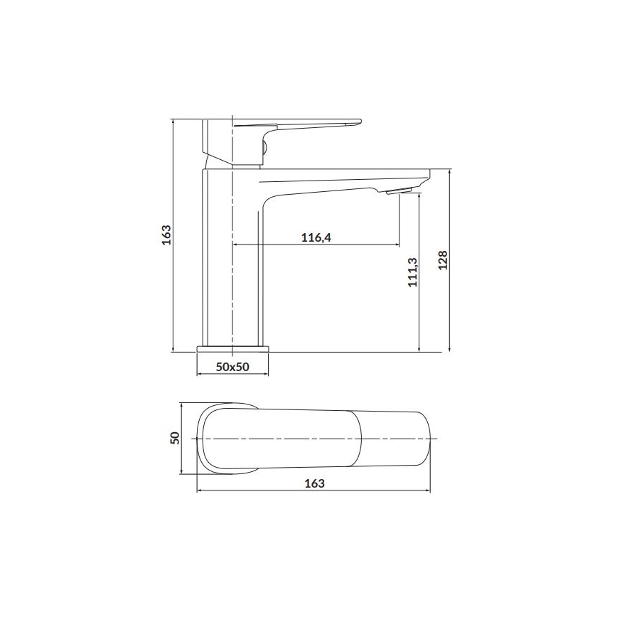 Cersanit S951-388 - Waschbeckenarmatur LARGA 16,3 cm glänzendes Chrom