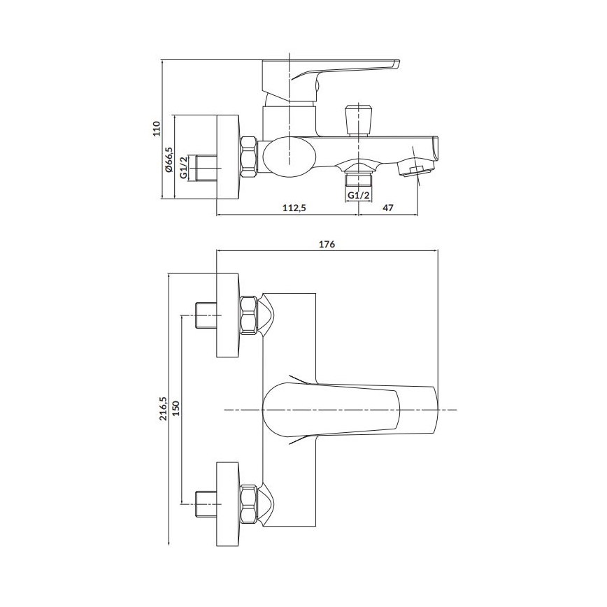 Cersanit S951-559 - Badewannenarmatur MODUO schwarz