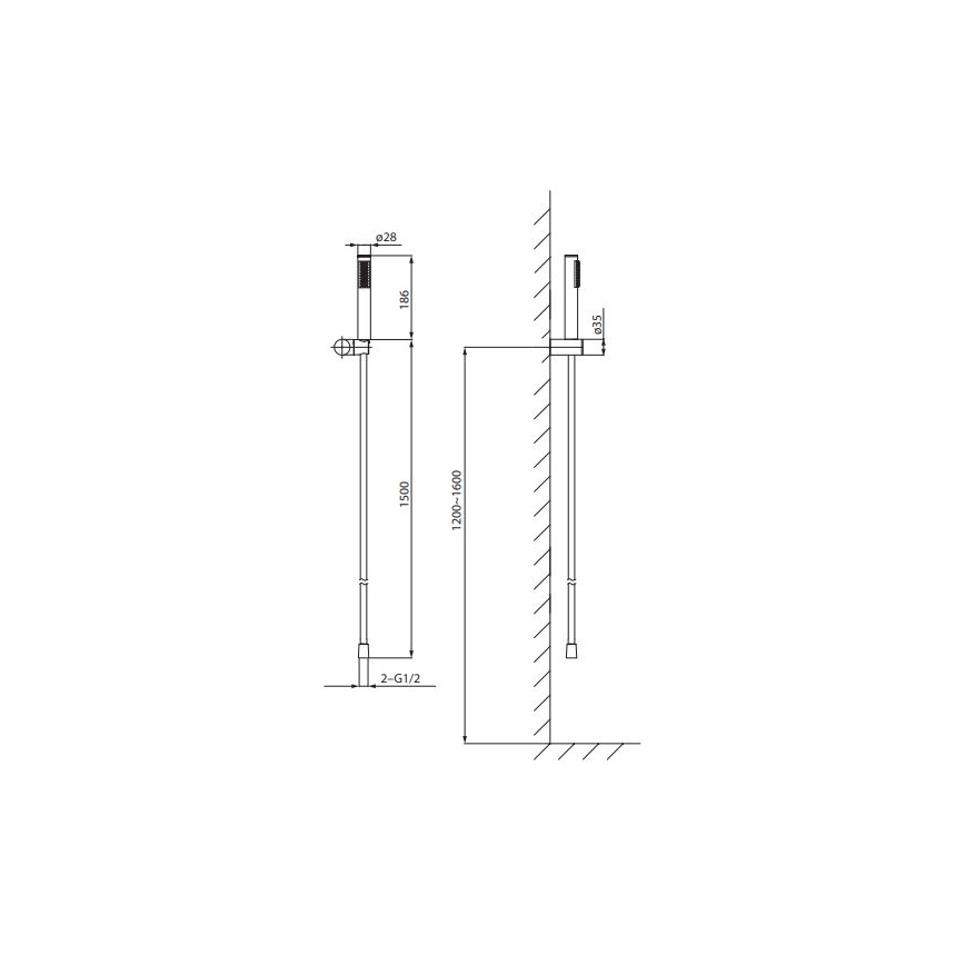 Cersanit S951-618 - Dusch-Set ZEN schwarz