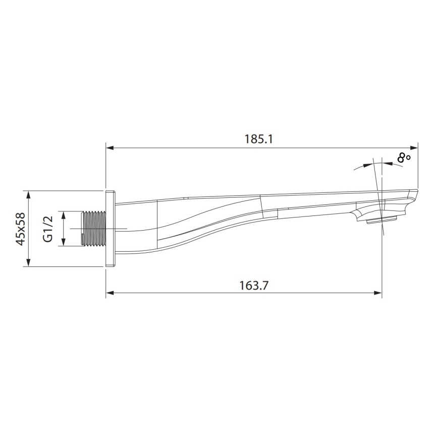 Cersanit S951-711 - Auslaufrohr für Unterputzmontage MILLE glänzender Chrom