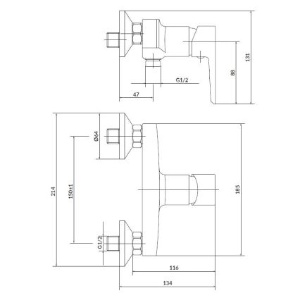 Cersanit S952-004 - Duschset mit Armatur + Waschtischarmatur MILLE glänzender Chrom