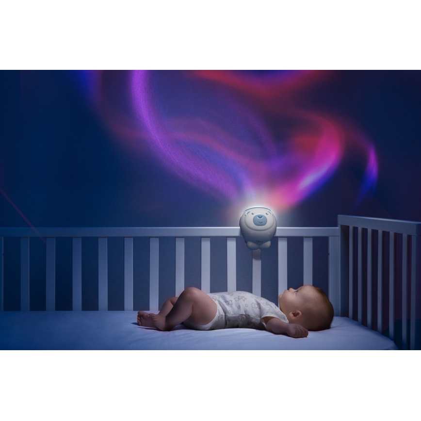 Chicco - Kinderprojektor 2in1 POLAR BEAR 3xAA blau