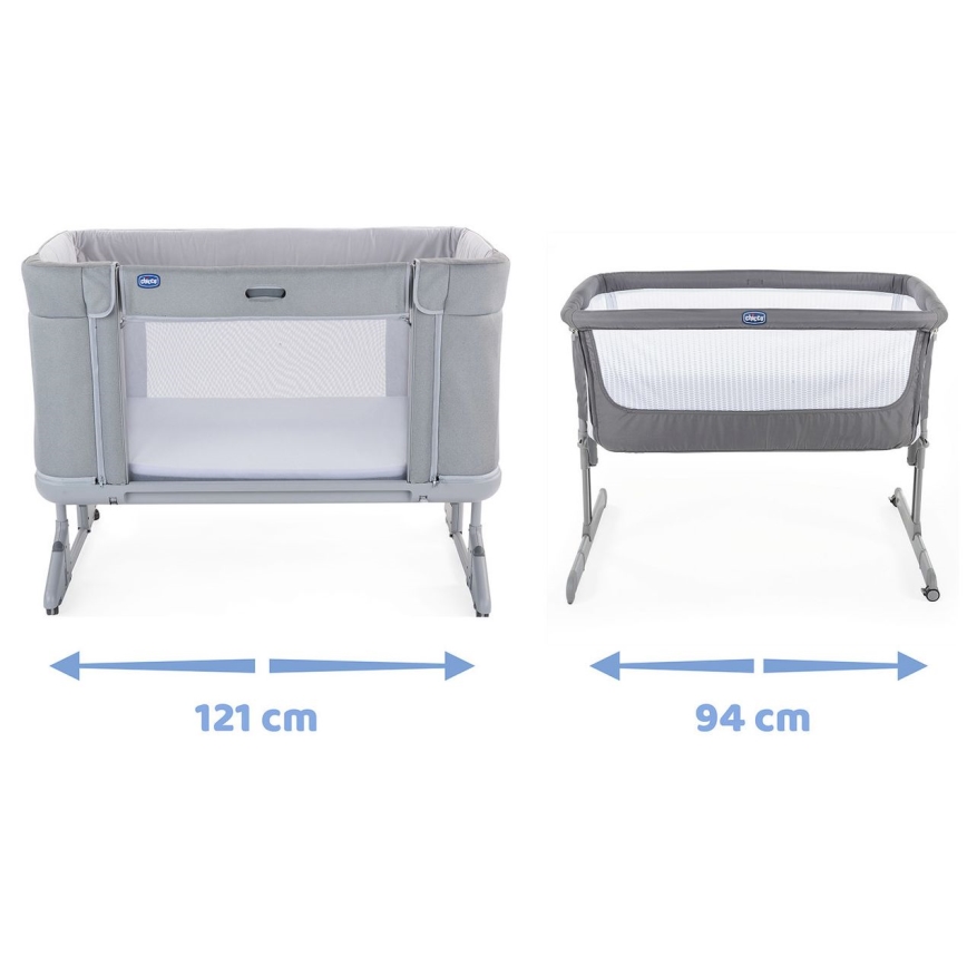 Chicco - Babybett 3in1 3v1 NEXT2ME FOREVER dunkelgrau
