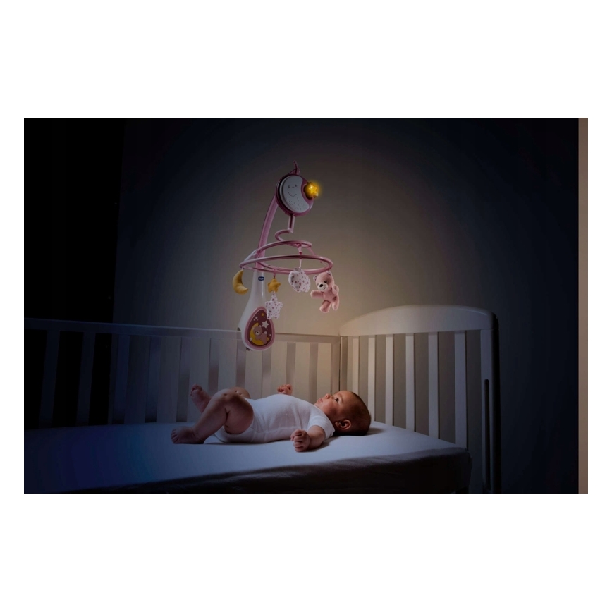 Chicco - Kinderbett Mobile mit Melodie 3in1 NEXT2DREAMS 3xAA rosa