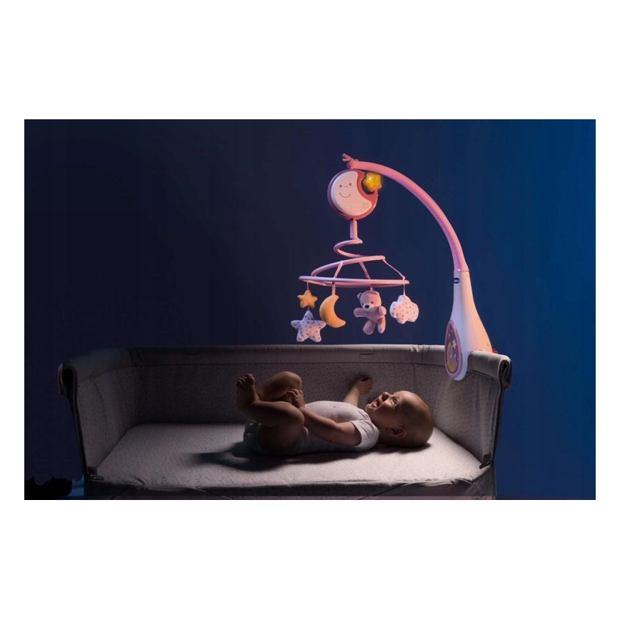 Chicco - Kinderbett Mobile mit Melodie 3in1 NEXT2DREAMS 3xAA rosa