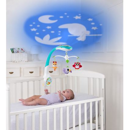 Chicco - Kinderbettchen-Mobile mit Projektor MAGIC FOREST 3xAA