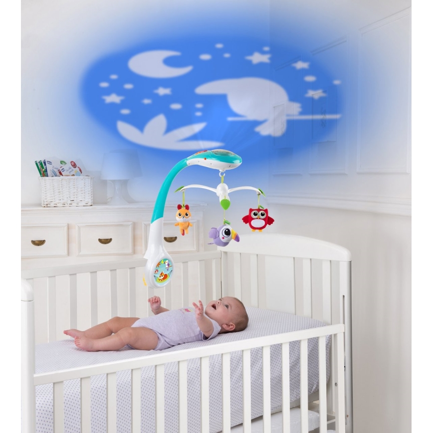 Chicco - Kinderbettchen-Mobile mit Projektor MAGIC FOREST 3xAA