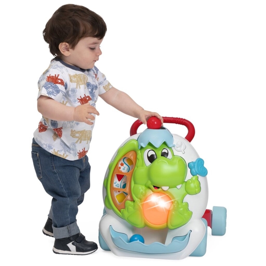 Chicco - Lauflernhilfe mit Aktivitäten und Tönen 2in1 DINO 2xAA