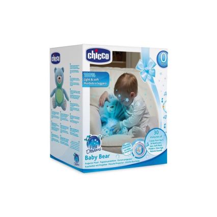 Chicco - Projektor mit Melodie BABY BEAR 3xAAA blau